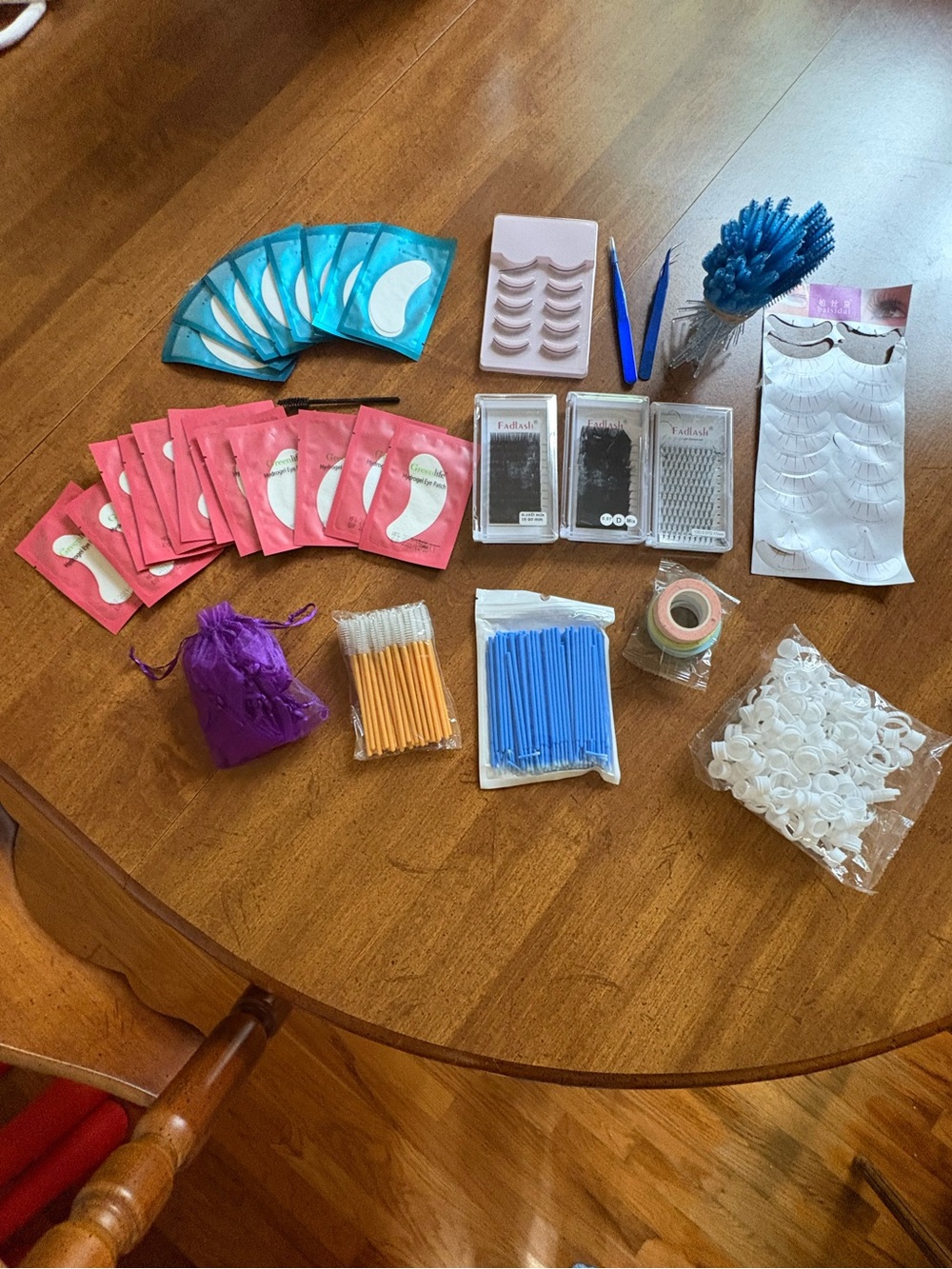 Eyelash Extension Starter Kit - Blue, Pink, White
